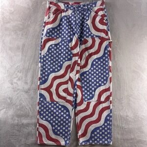 Supreme Flag Double Knee Painter Jeans Mens Size 34 Colored SS26 Canvas